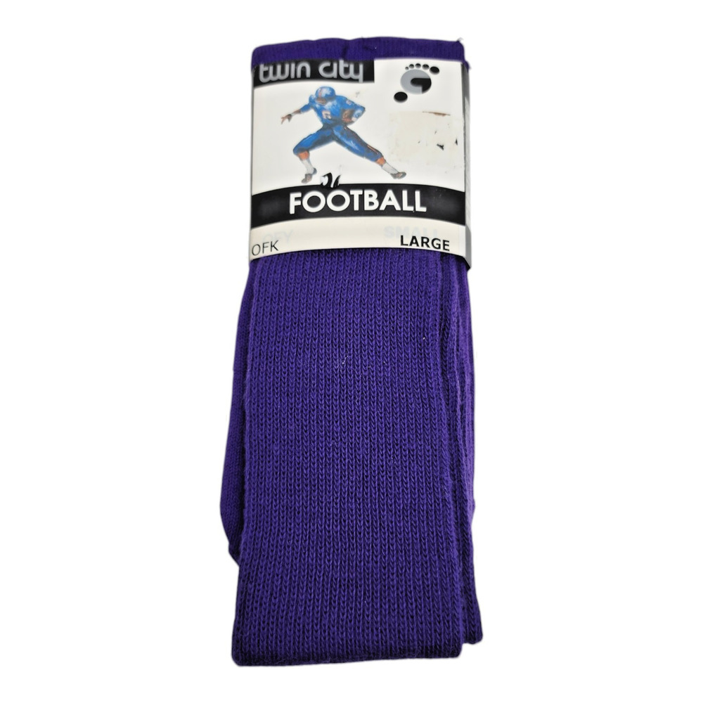 Twin City Tube Socks Large 10-13 Purple Soccer 30" Rib Knit Full Cushion Foot